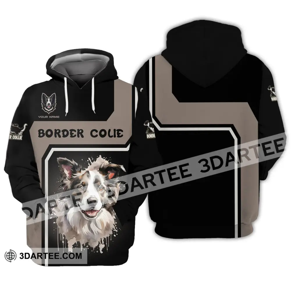 Unisex Shirt Custom Name Border Colie T-Shirt For Dog Lovers Hoodie / S