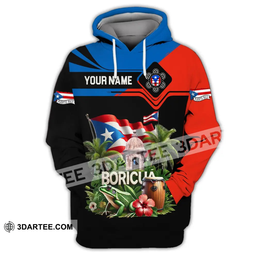 Unisex Shirt Custom Name Boricua Polo Long Sleeve Gift Hoodie / S T-Shirt