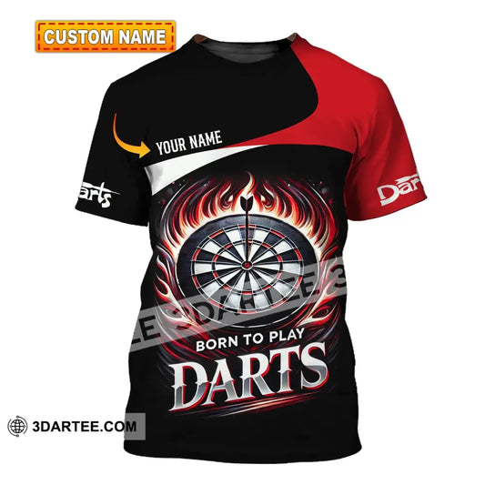 Unisex Shirt - Custom Name Born To Play Dart T-Shirt