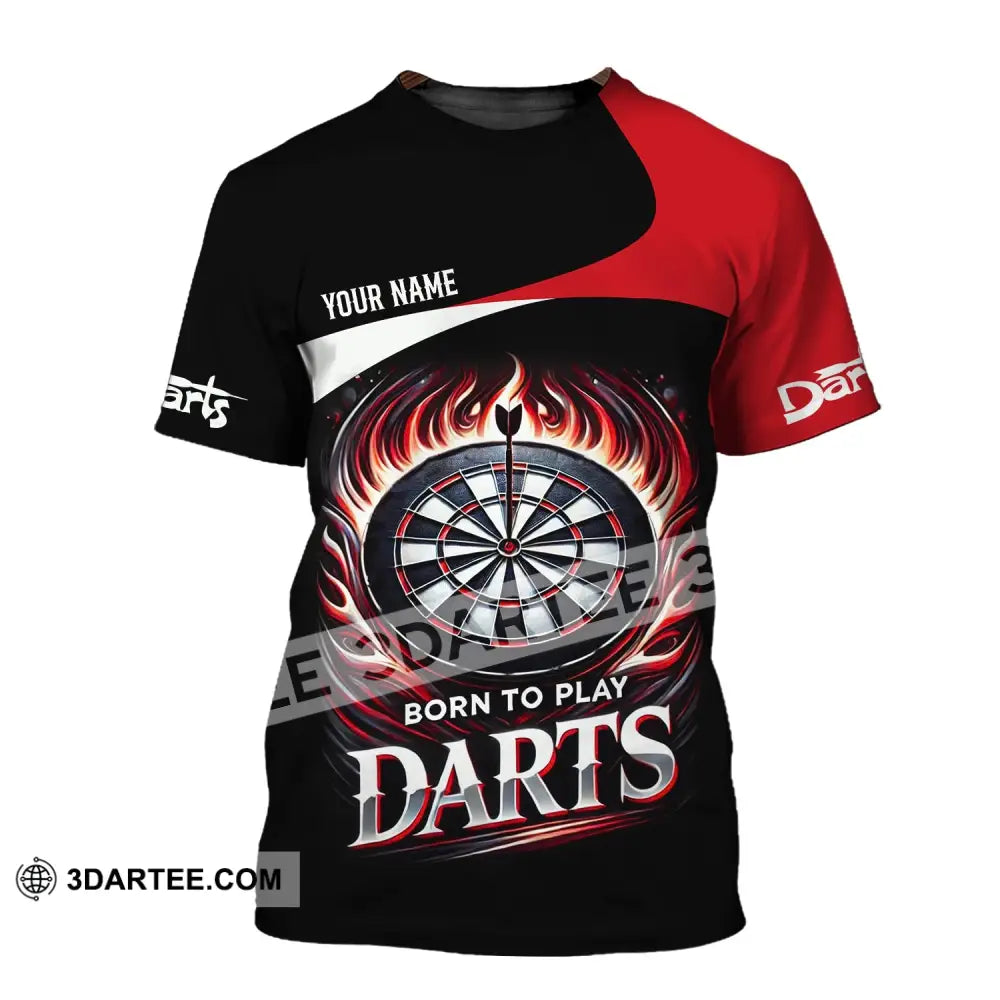 Unisex Shirt - Custom Name Born To Play Dart T-Shirt / S T-Shirt