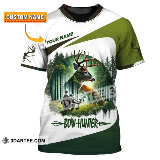 Unisex Shirt Custom Name Bow Hunter Hoodie Polo Long Sleeve T-Shirt