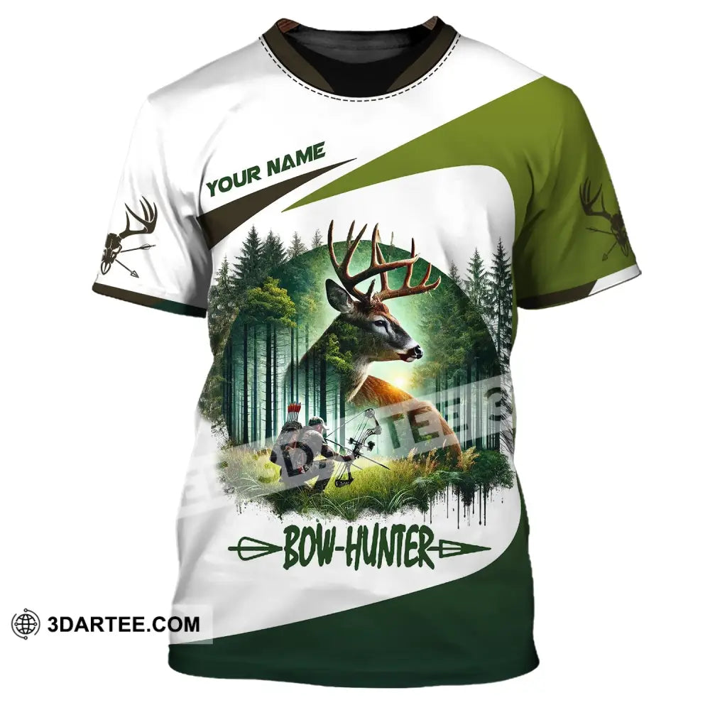 Unisex Shirt Custom Name Bow Hunter Hoodie Polo Long Sleeve T-Shirt / S T-Shirt