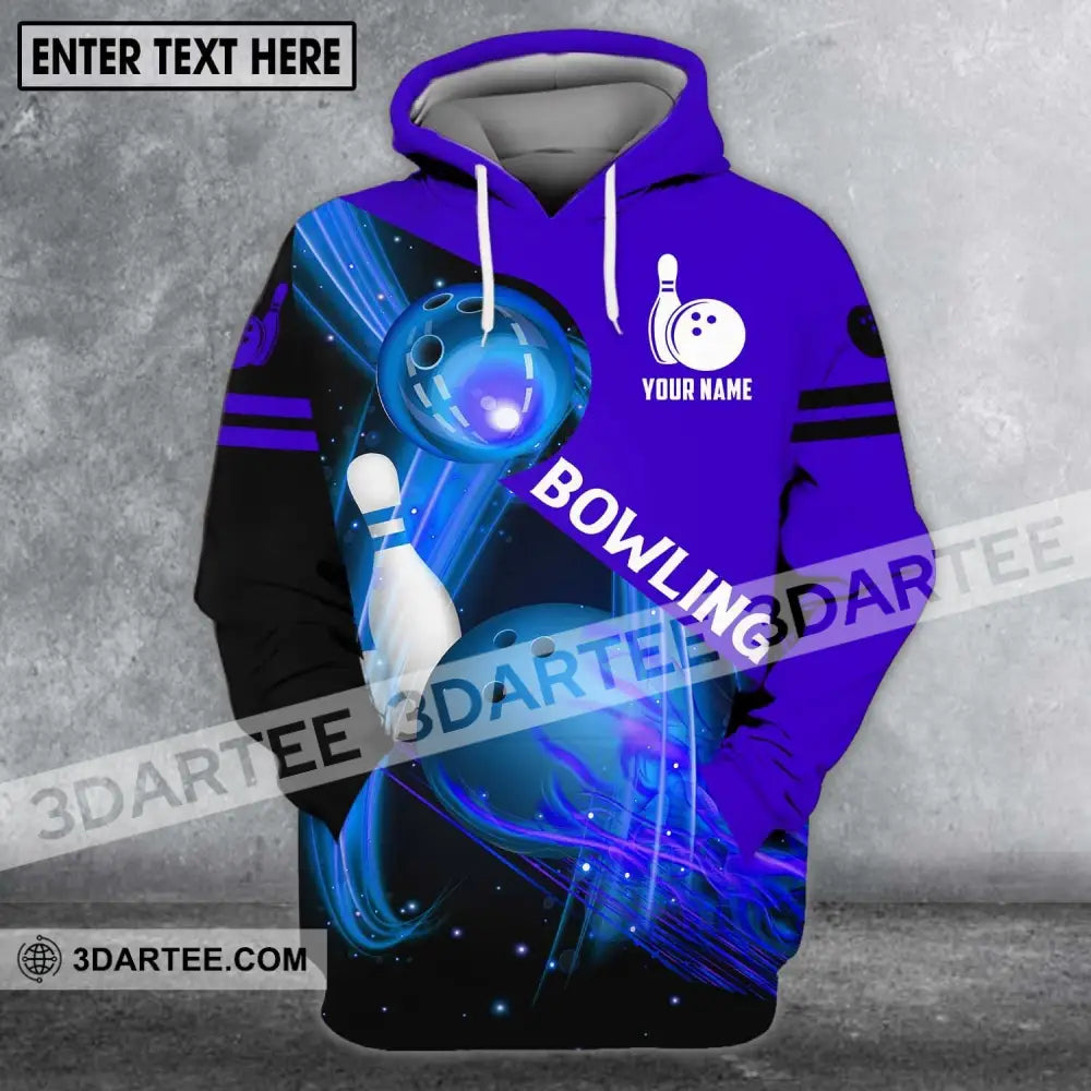 Unisex Shirt - Custom Name Bowling Ball Blue Hoodie / S T-Shirt