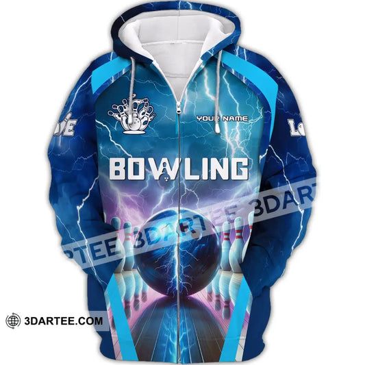 Unisex Shirt Custom Name Bowling Club Hoodie Player Gift Zipper / S T-Shirt