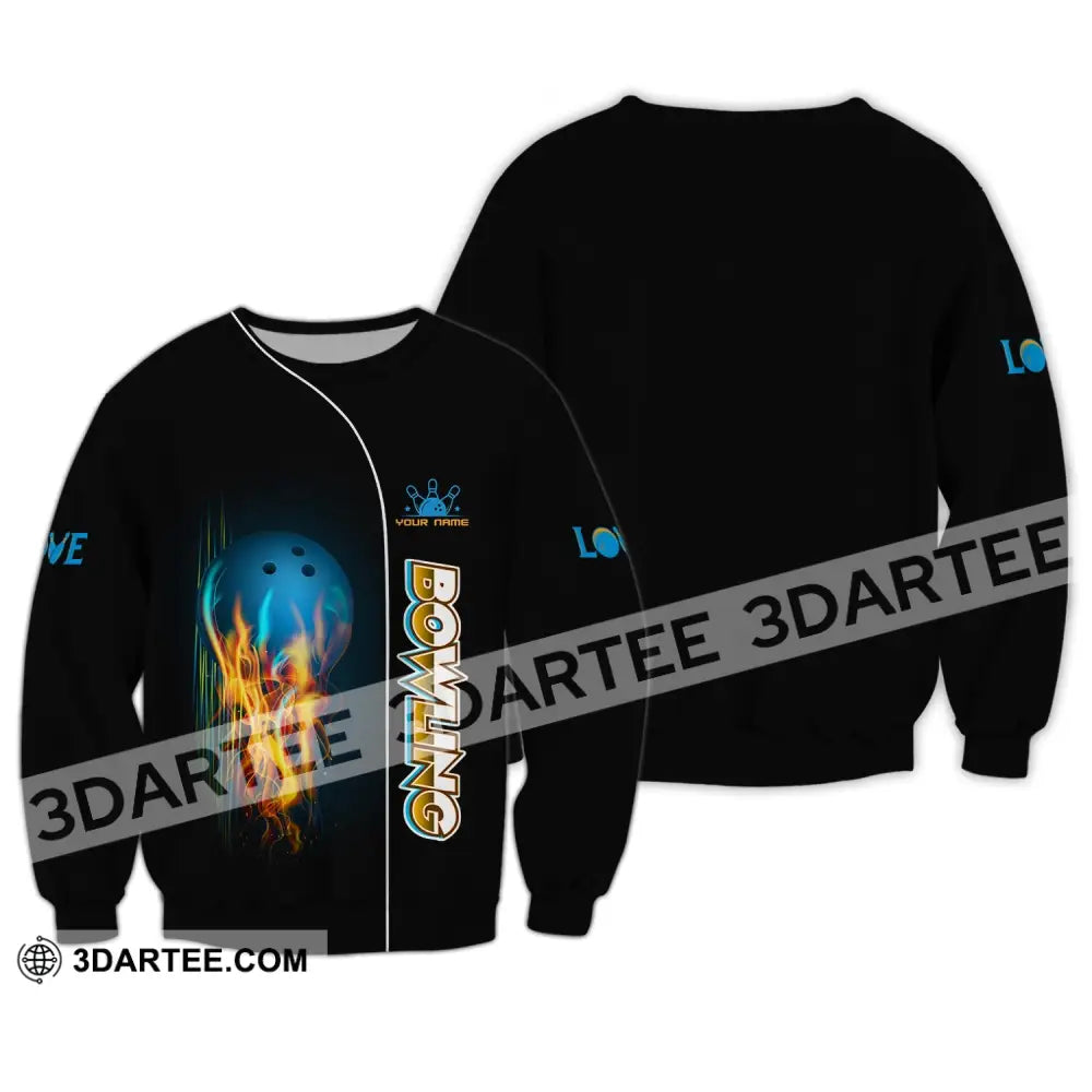 Unisex Shirt - Custom Name Shirt - Bowling Lover Shirt - Long Sleeve / S - T-shirt