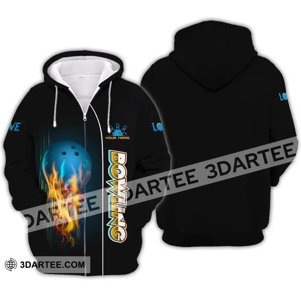 Unisex Shirt - Custom Name Shirt - Bowling Lover Shirt - Zipper Hoodie / S - T-shirt