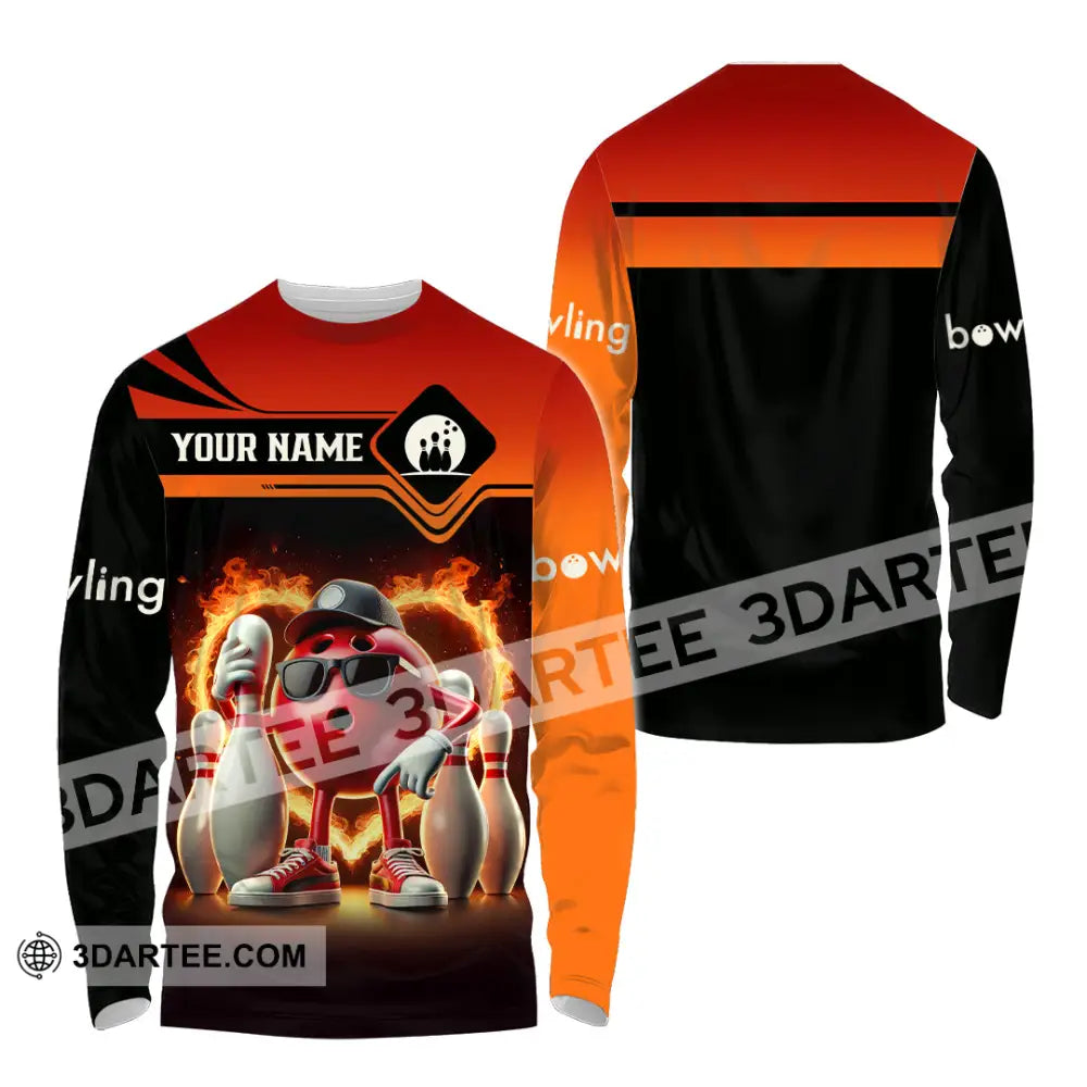 Unisex Shirt Custom Name Bowling Polo Long Sleeve / S T-Shirt