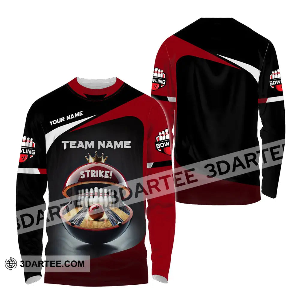 Unisex Shirt Custom Name Bowling Polo Long Sleeve T-Shirt / S T-Shirt