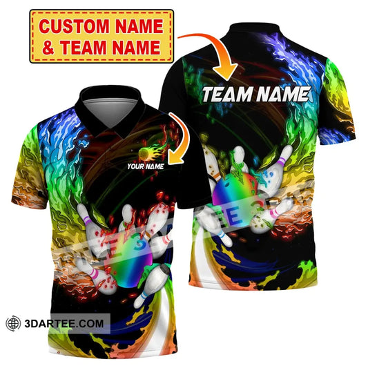 Unisex Shirt Custom Name Bowling Polo T-Shirt Hoodie Long Sleeve