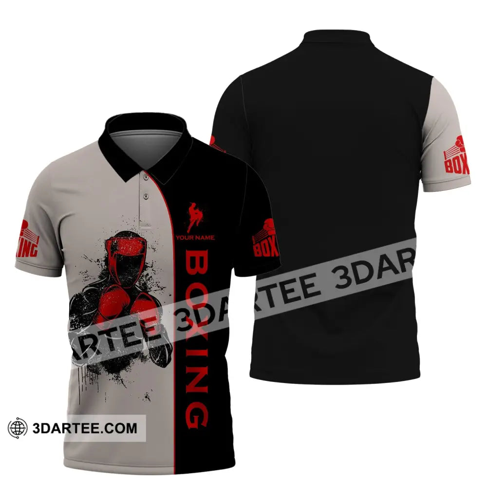 Unisex Shirt - Custom Name Boxing Gift For Player 3D Polo / S T-Shirt