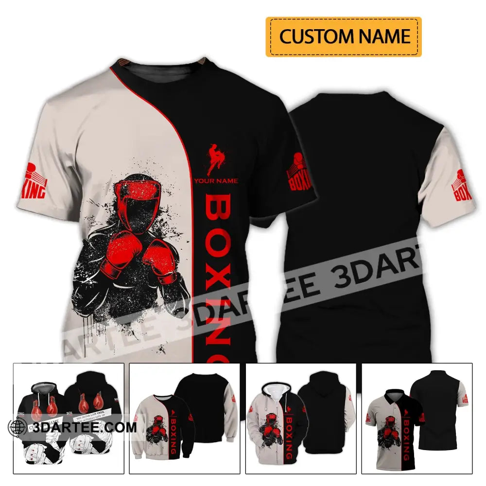 Unisex Shirt - Custom Name Boxing Gift For Player 3D T-Shirt