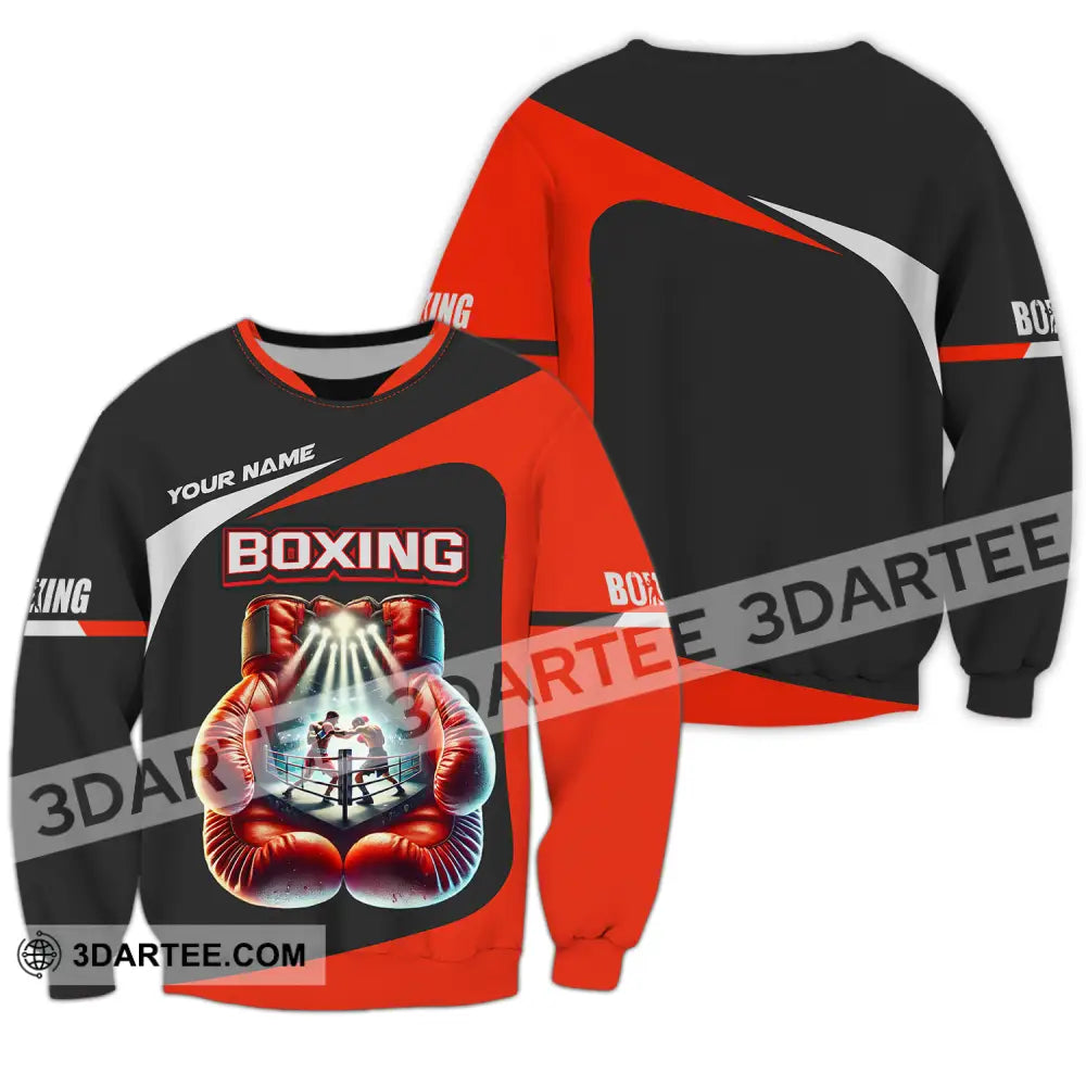 Unisex Shirt - Custom Name Boxing Gloves Long Sleeve / S T-Shirt