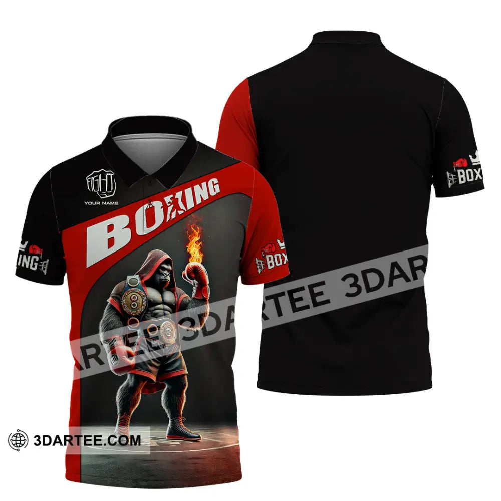 Unisex Shirt Custom Name Boxing Long Sleeve T-Shirt Polo / S T-Shirt