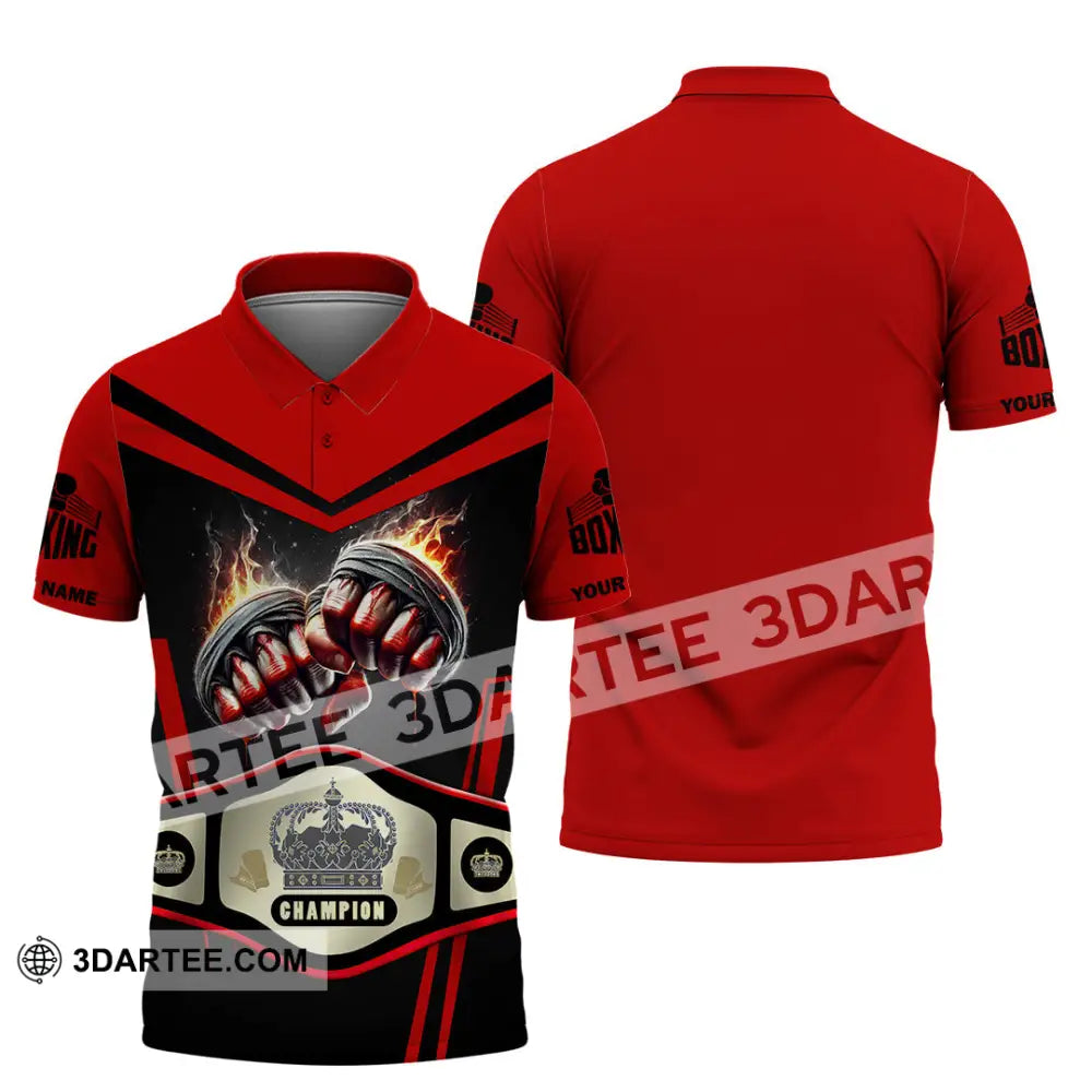 Unisex Shirt Custom Name Boxing Long Sleeve T-Shirt Polo / S T-Shirt