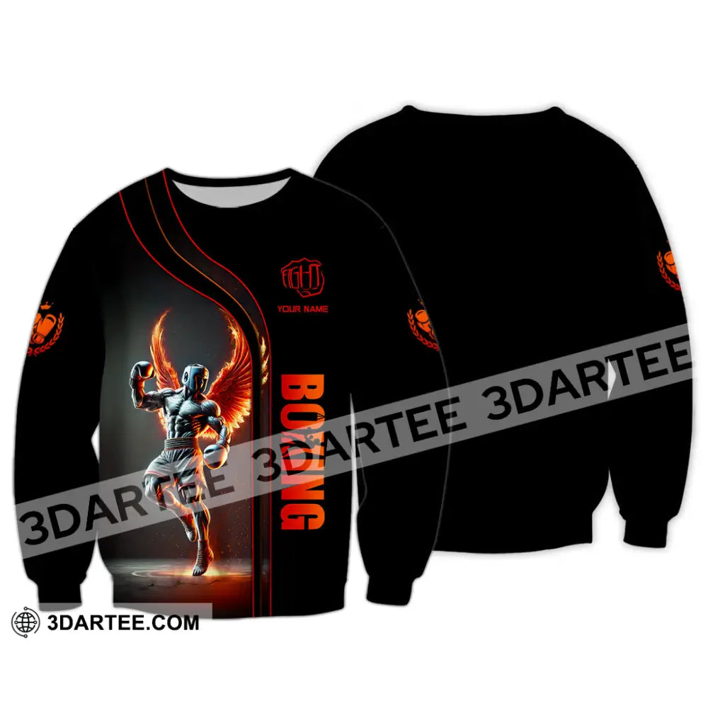 Unisex Shirt Custom Name Boxing Long Sleeve T-Shirt / S T-Shirt