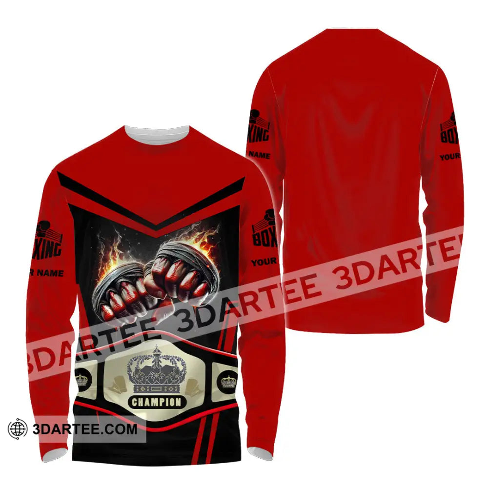 Unisex Shirt Custom Name Boxing Long Sleeve T-Shirt / S T-Shirt