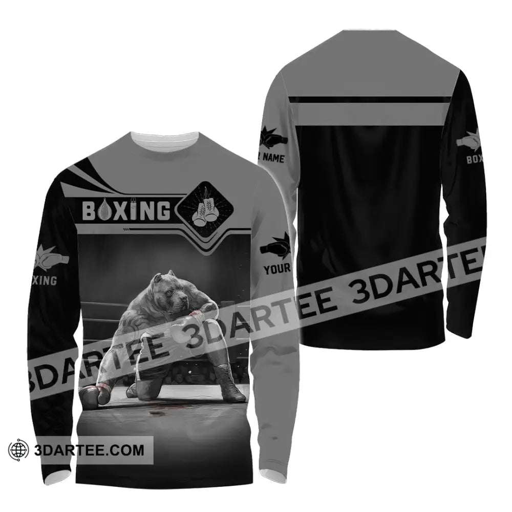 Unisex Shirt Custom Name Boxing Long Sleeve T-Shirt / S T-Shirt