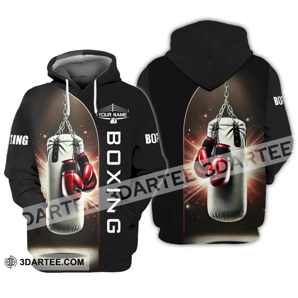 Unisex Shirt - Custom Name Boxing Lover Gloves Hoodie / S T-Shirt