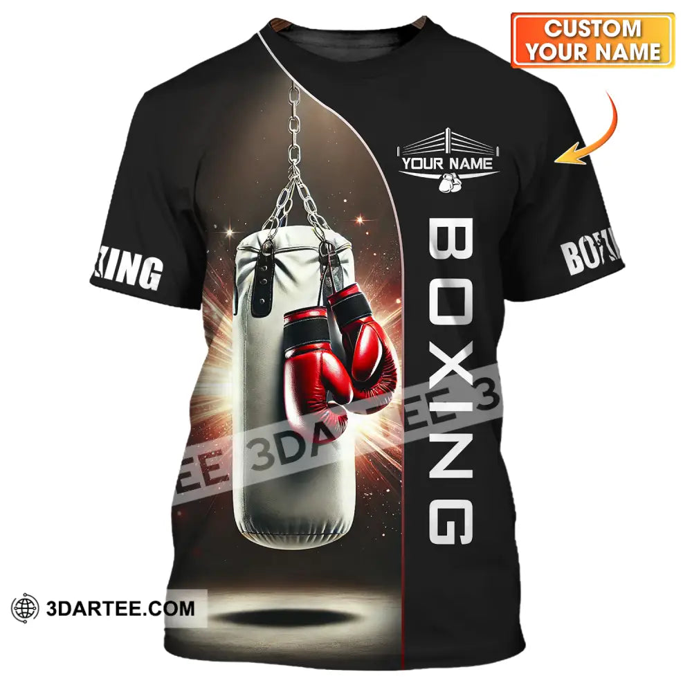 Unisex Shirt - Custom Name Boxing Lover Gloves T-Shirt