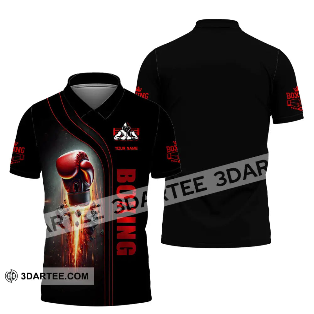Unisex Shirt Custom Name Boxing Lover Polo Long Sleeve Gift / S T-Shirt