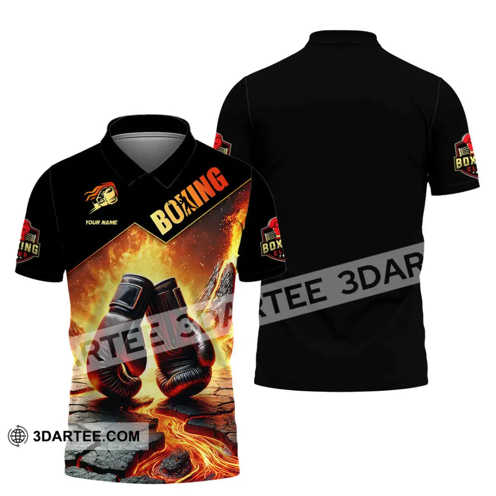Unisex Shirt Custom Name Boxing Lover Polo Long Sleeve Gift / S T-Shirt