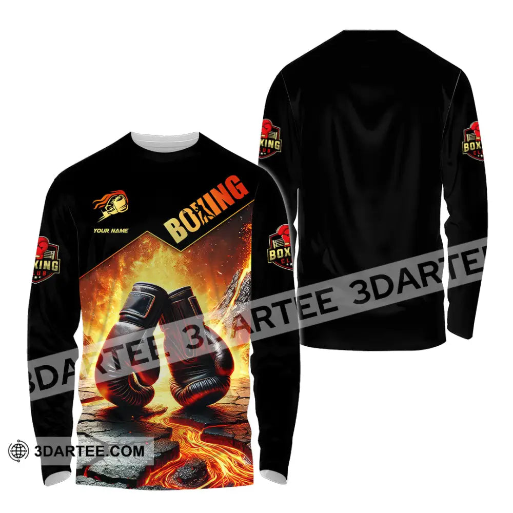 Unisex Shirt Custom Name Boxing Lover Polo Long Sleeve Gift / S T-Shirt