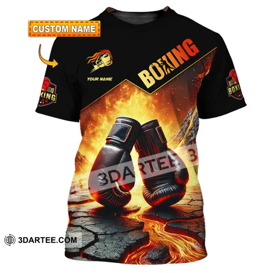 Unisex Shirt Custom Name Boxing Lover Polo Long Sleeve Gift T-Shirt