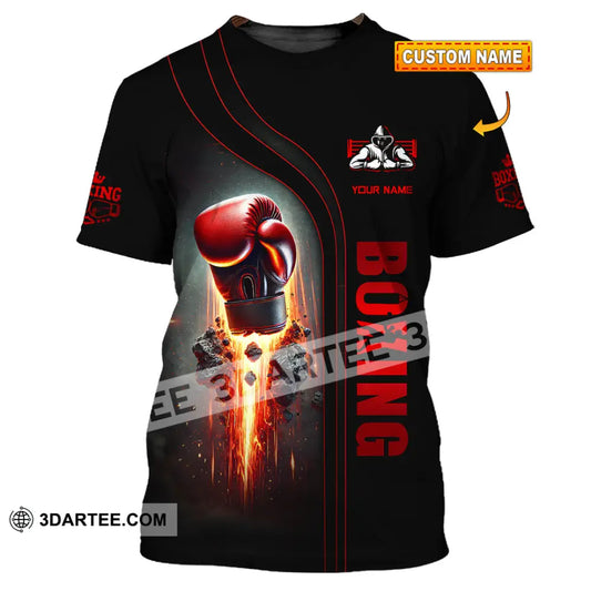 Unisex Shirt Custom Name Boxing Lover Polo Long Sleeve Gift T-Shirt