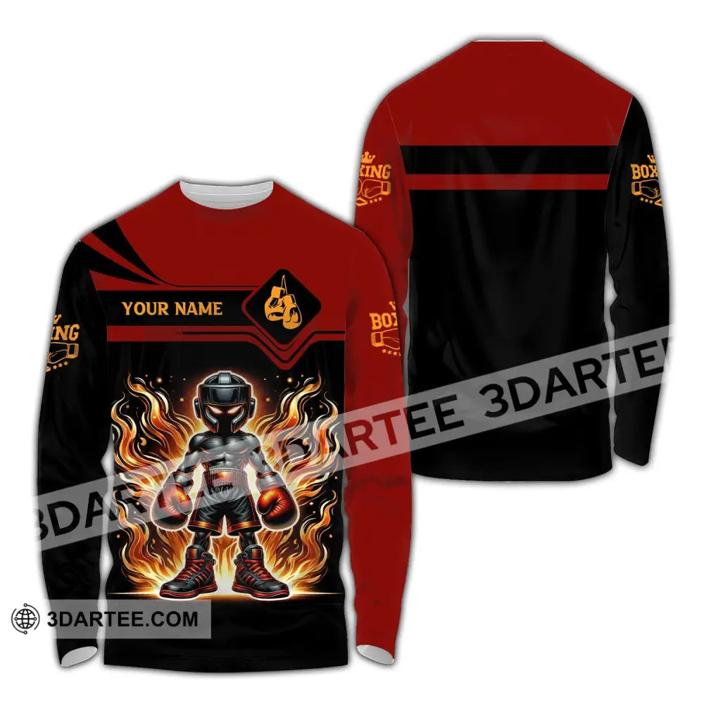 Unisex Shirt Custom Name Boxing Lover T-Shirt Gift Long Sleeve / S T-Shirt