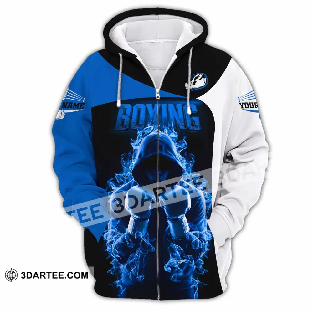 Unisex Shirt Custom Name Boxing Lover T-Shirt Gift Zipper Hoodie / S T-Shirt