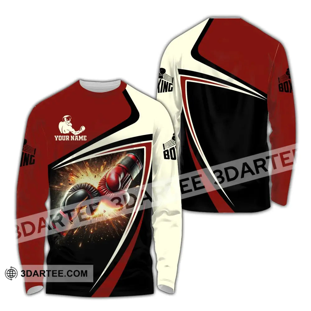 Unisex Shirt Custom Name Boxing Polo Long Sleeve Love T-Shirt / S T-Shirt