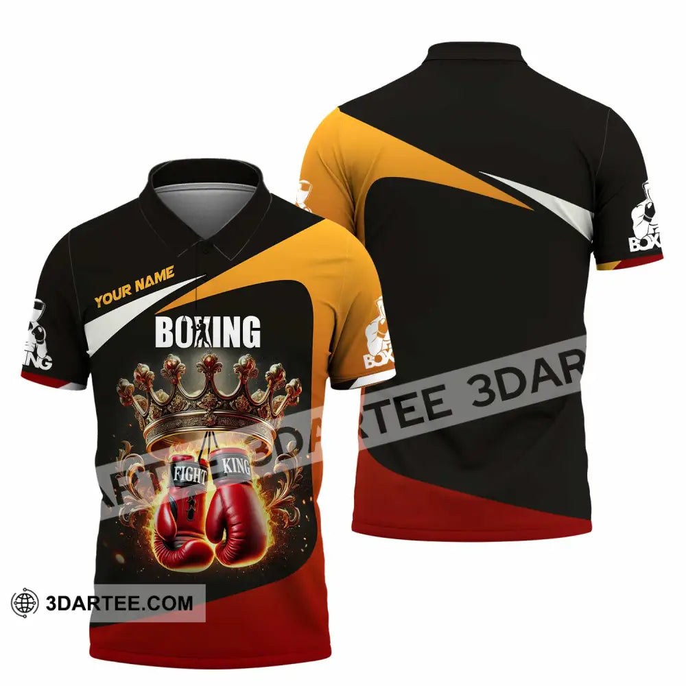 Unisex Shirt Custom Name Boxing Polo Long Sleeve / S T-Shirt