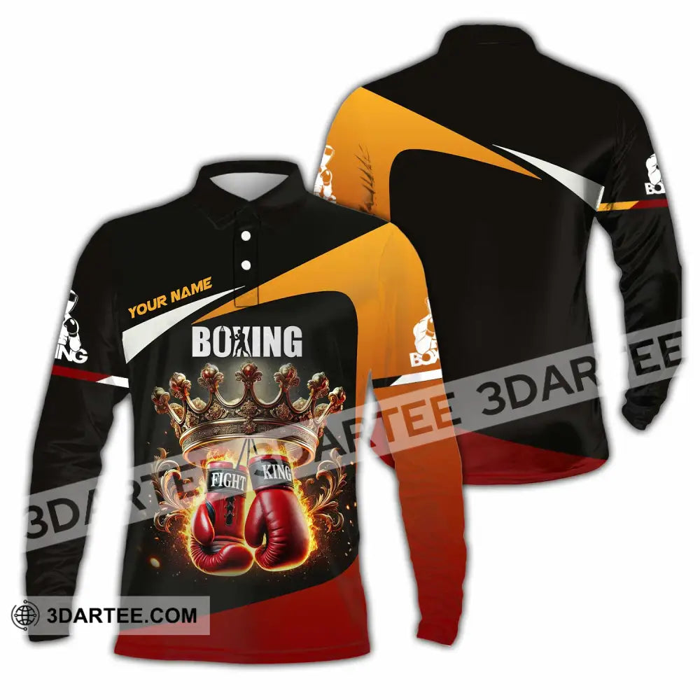Unisex Shirt Custom Name Boxing Polo Long Sleeve / S T-Shirt