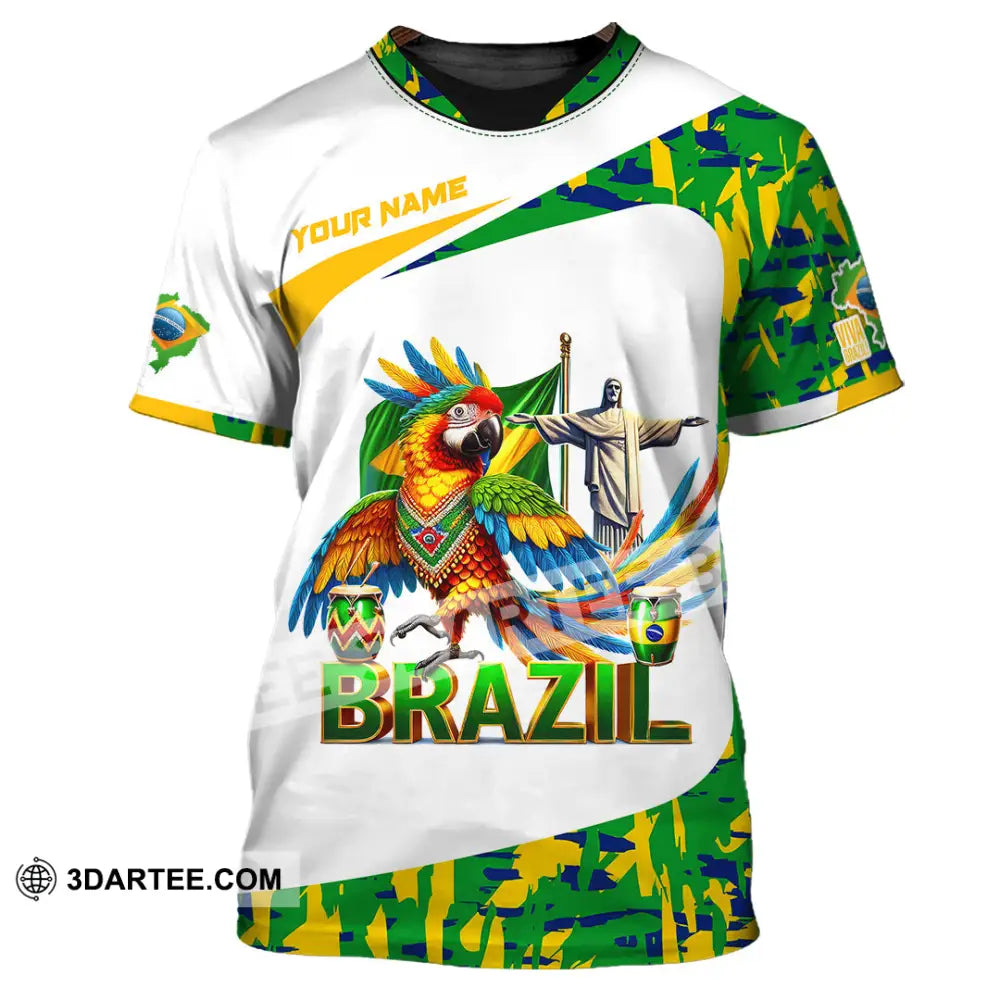 Unisex Shirt Custom Name Brazil Gift For Lover T-Shirt / S T-Shirt