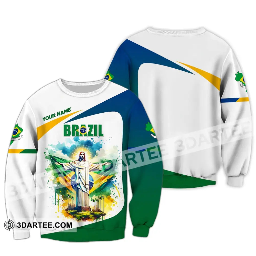 Unisex Shirt Custom Name Brazil Polo Long Sleeve Gift / S T-Shirt