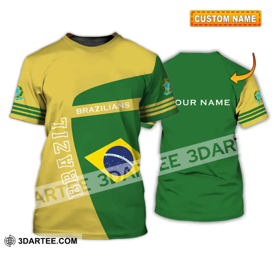 Unisex Shirt - Custom Name Brazil World Cup Sport T-Shirt