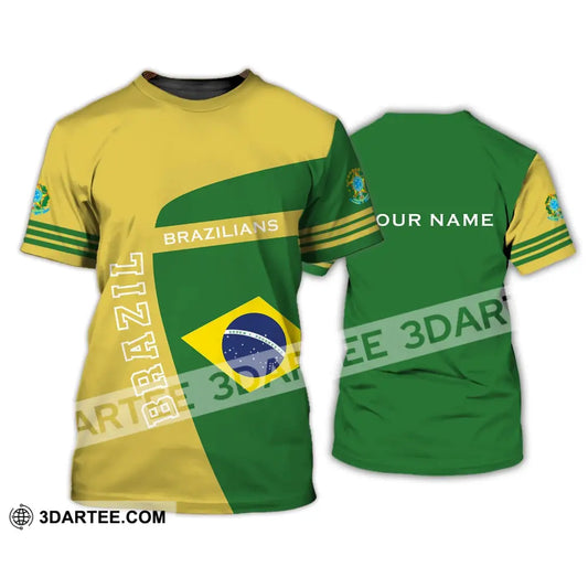 Unisex Shirt - Custom Name Brazil World Cup Sport T-Shirt / S T-Shirt