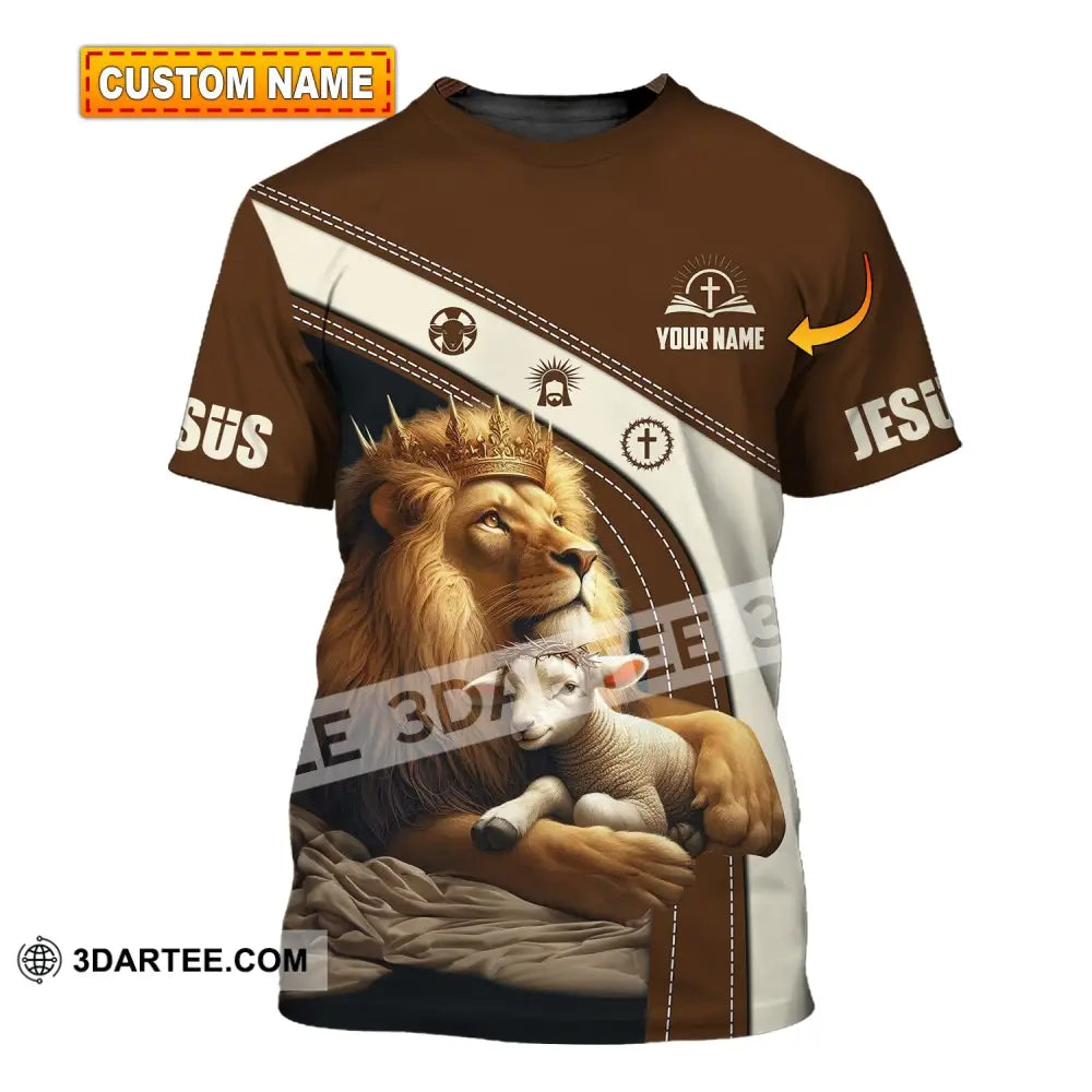 Unisex Shirt - Custom Name Brown Lion T-Shirt