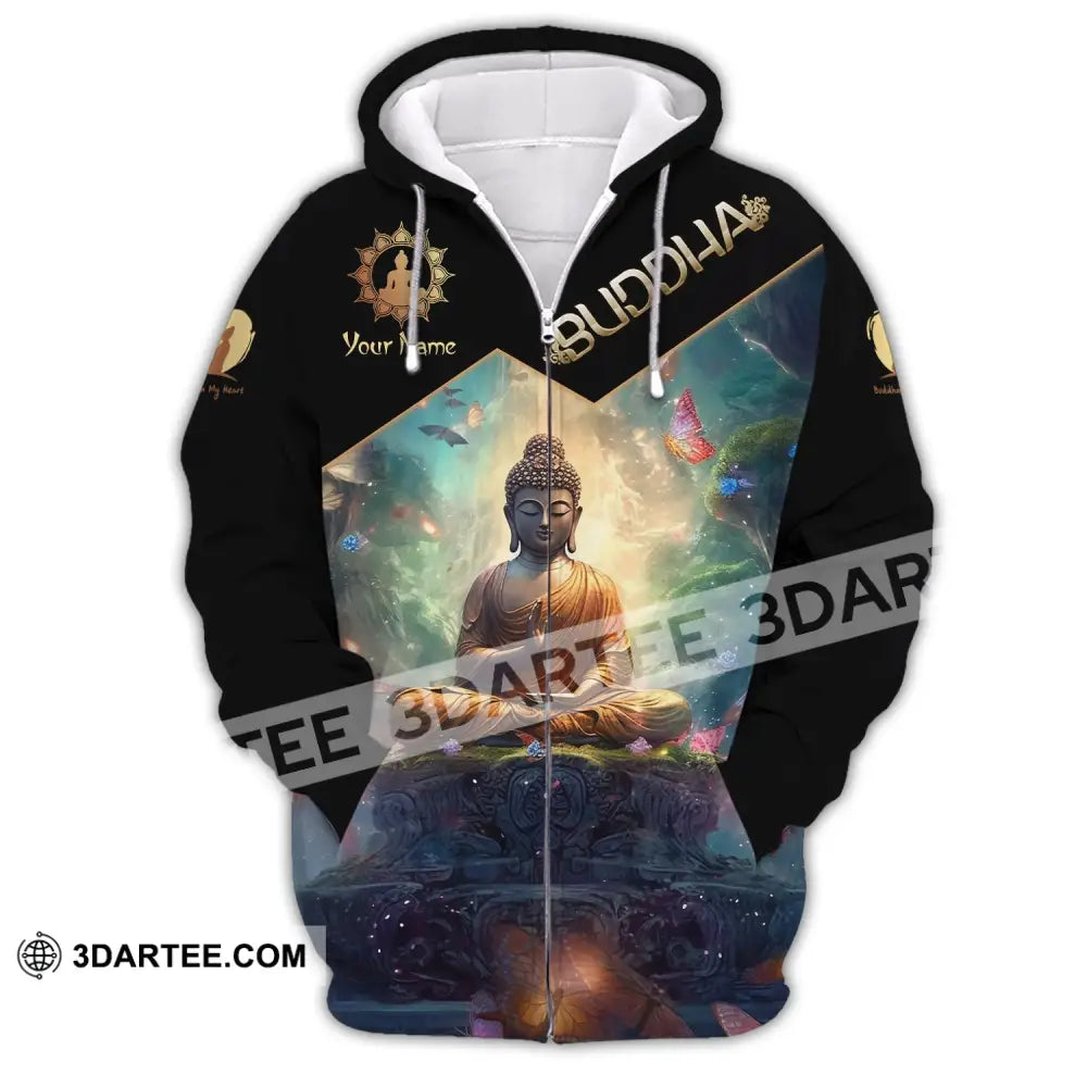 Unisex Shirt - Custom Name Buddha Believer Zipper Hoodie / S T-Shirt