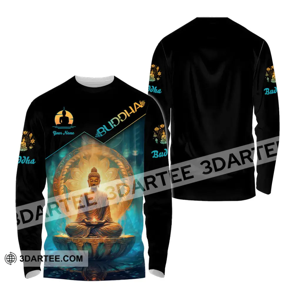 Unisex Shirt Custom Name Buddha Polo Long Sleeve Buddhist T-Shirt / S T-Shirt