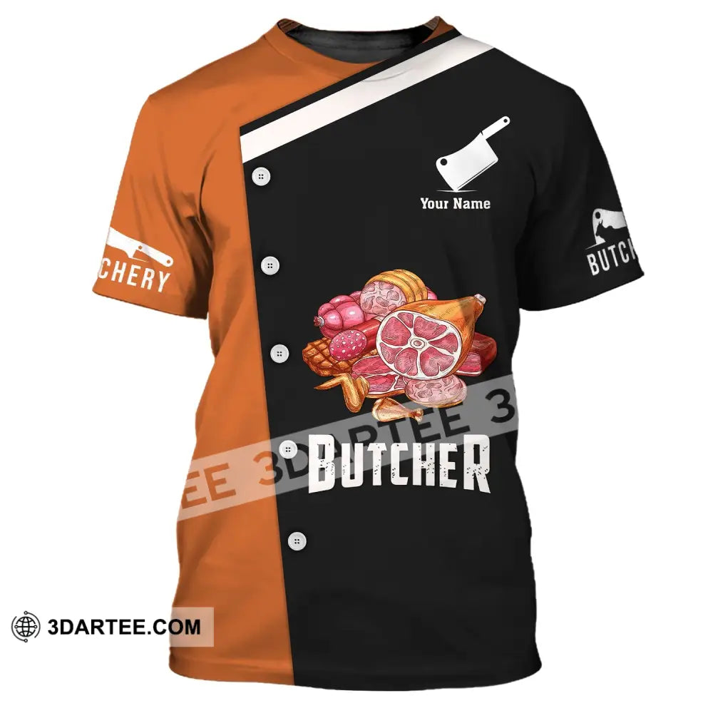 Unisex Shirt Custom Name Butcher Butchery Gift For Meat T-Shirt / S