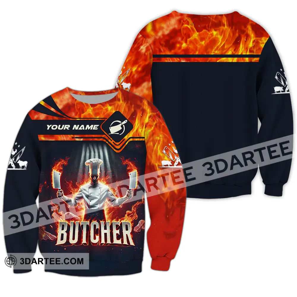 Unisex Shirt - Custom Name Butcher Long Sleeve / S T-Shirt