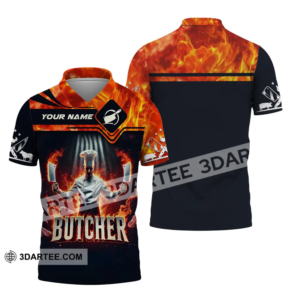 Unisex Shirt - Custom Name Butcher Polo / S T-Shirt