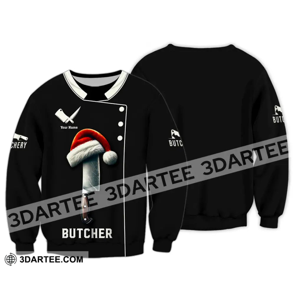 Unisex Shirt Custom Name Butcher T-Shirt Hoodie Long Sleeve Gift / S T-Shirt