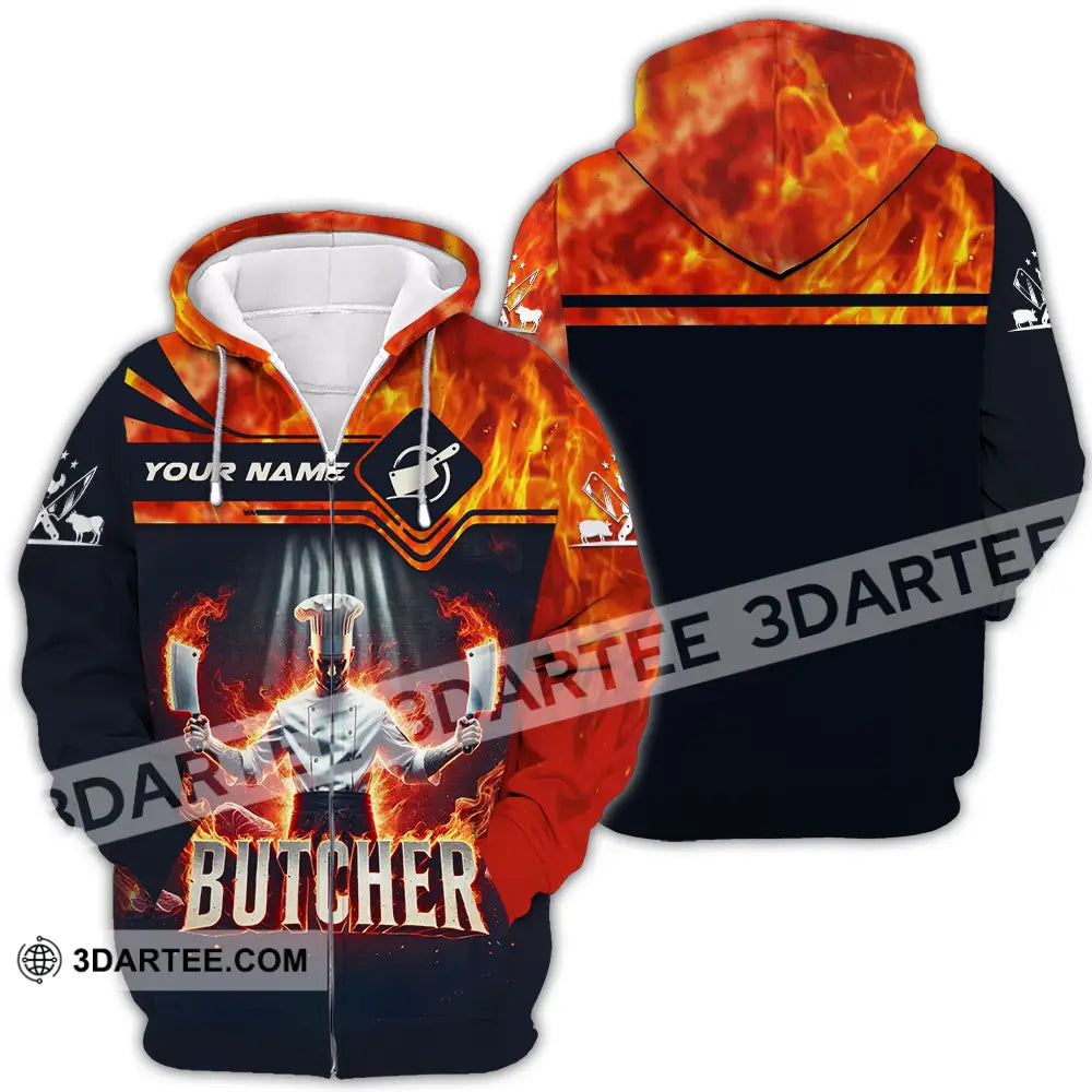 Unisex Shirt - Custom Name Butcher Zipper Hoodie / S T-Shirt