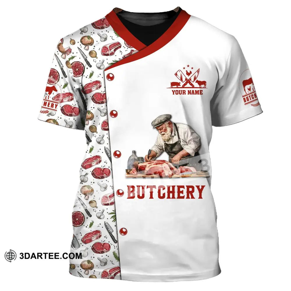 Unisex Shirt Custom Name Butchery Gift For Butcher Meat T-Shirt / S