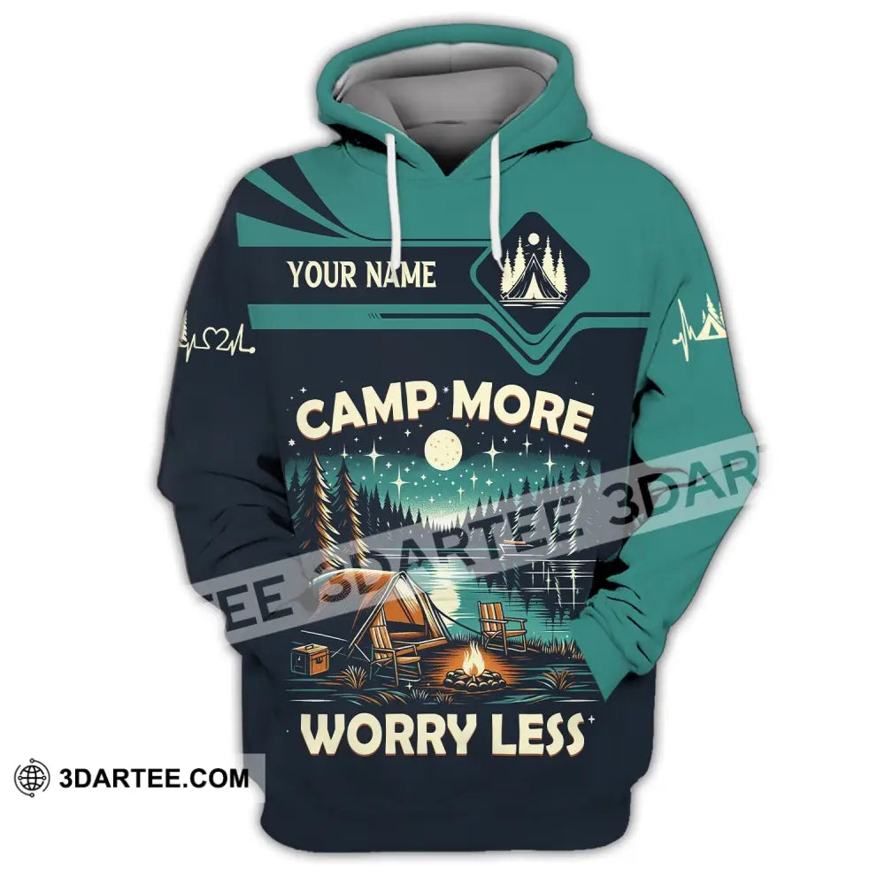 Unisex Shirt Custom Name Camping Camp More Worry Less Hoodie / S T-Shirt