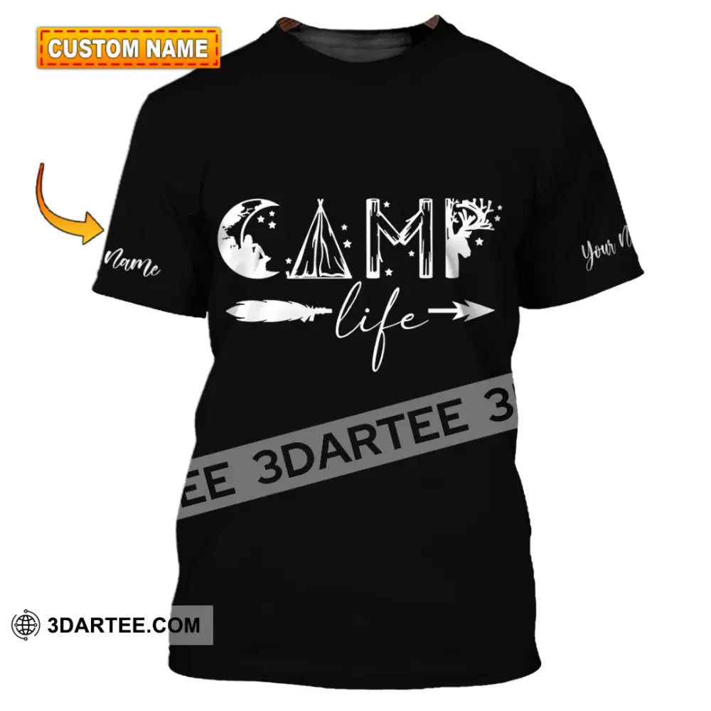 Unisex Shirt - Custom Name Camping Life Gift For Lover T-Shirt