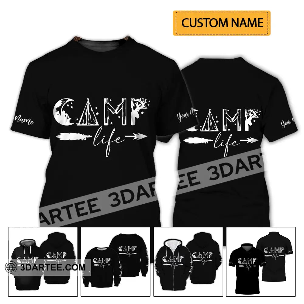 Unisex Shirt - Custom Name Camping Life Gift For Lover T-Shirt