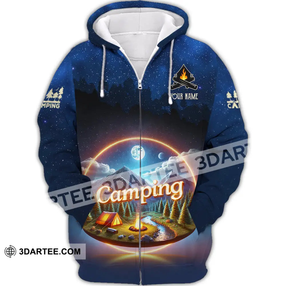 Unisex Shirt Custom Name Camping Team Uniform Zipper Hoodie / S T-Shirt